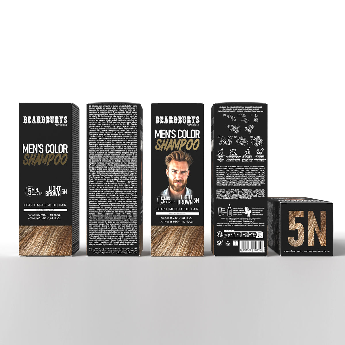 Beard & Mustache Color - 5N Light Brown